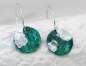 Mobile Preview: Silver dipped green shell earrings. Sterling silver delicate dangle earrings